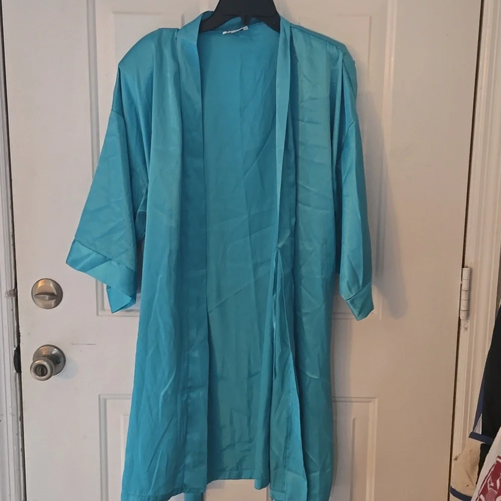 Blue Satin Robe - Picture 7 of 7